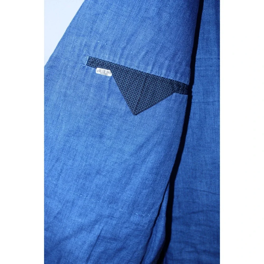 Peter Millar Men's XL Blue 100% Linen 2-Button Summer Blazer Jacket - Picture 6 of 11